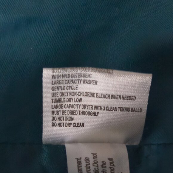 Calvin Klein Down Filled Green/Teal Puffer Coat | Fixed Hood | Size 2X - Picture 11 of 12